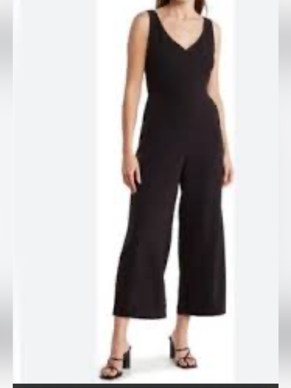 Women's Black Melloday V-Neck Wide-Leg Jumpsuit
